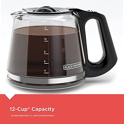 BLACK+DECKER CM1110B Programable 12-Cup Coffee Maker, Easy Pour, Non-Drip Carafe with Removable Filter Basket, Black - Image 7