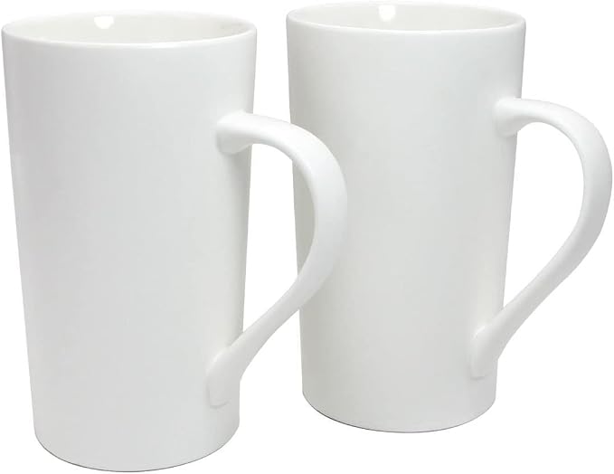 20oz Ceramic Coffee Mugs Set of 2, Large White Coffee Cups with Handle, Microwave and Dishwasher Safe, 20 Ounce Stoneware Tea Mugs for Home and Office, Gift for Coffee Lovers by Momugs