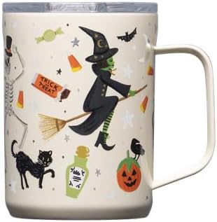 Corkcicle Classic Coffee Mug - Triple Insulated Stainless Steel Travel Mug - Shatter-Proof Lid - Keeps Drink Hot Over 3 Hours - Holiday Mug Gift - Great for Gifting Warmth - 16 oz - Halloween Parade by Corkcicle