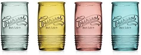 Glaver's Set Of 4 Original Mason Collins Glasses Assorted Colored Drinking Glasses For Juice, Cocktails, Beverage Glass Cups, Hand Wash-In Cold Water (Original Mason Colored 20 OZ) - Image 6