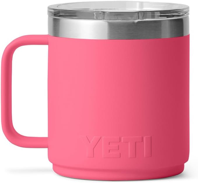 YETI Rambler 10 oz Ceramic Lined Stackable Mug, Vacuum Insulated, Stainless Steel with MagSlider Lid, Tropical Pink - Image 8
