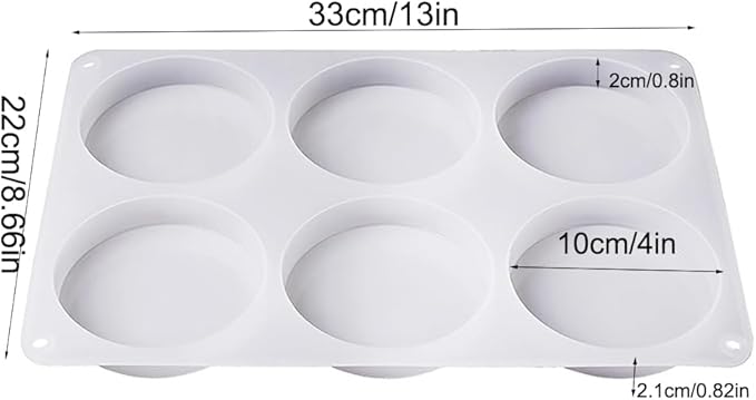6-Cavity Deep Round Coaster Silicone Molds for Epoxy Resin, 4 Inches Coaster Resin Mold for Flower Bouquet Preservation