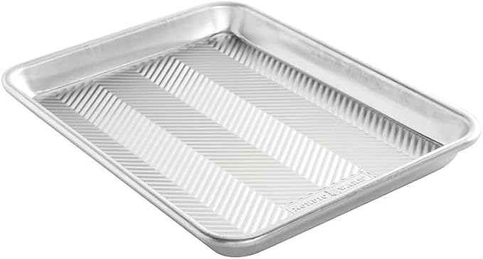 Prism Textured Aluminum Quarter Sheet Baking Pan, Heavy Duty Oven Safe Cookie Tray, Rust Resistant Easy Clean Bakeware for Baking Cookies, Pastries & Roasting - Image 4