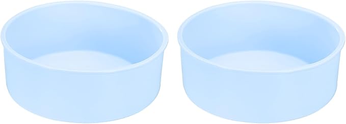 UXCELL 2-Pack Round Silicone Cake Molds, 6-Inch Nonstick & Quick Release for Layer, Smash & Cheese Cakes - Light Blue by uxcell