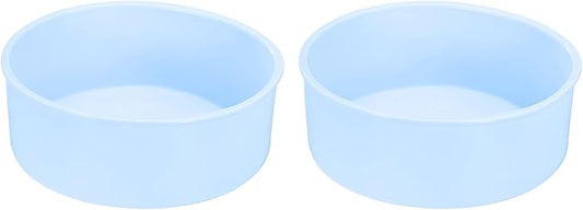 UXCELL 2-Pack Round Silicone Cake Molds, 6-Inch Nonstick & Quick Release for Layer, Smash & Cheese Cakes - Light Blue by uxcell