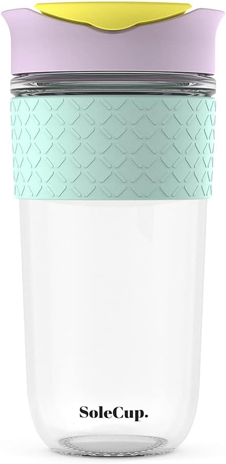 Large Travel Mug - Reusable Insulated Coffee Mug - 18oz/530ml BPA-Free Hot Drink Travel Mug with Lid & Silicone Band (Ice Cream, 18oz)