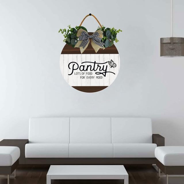 Uptell 11" Farmhouse Pantry Signs Pantry Lots Of Food For Every Mood Wall Door Decor Farmhouse Pantry Wall Decoration,Wood Wall Hanging Plaque Sign for Pantry Room Kitchen Decor 11 Inch - Image 2