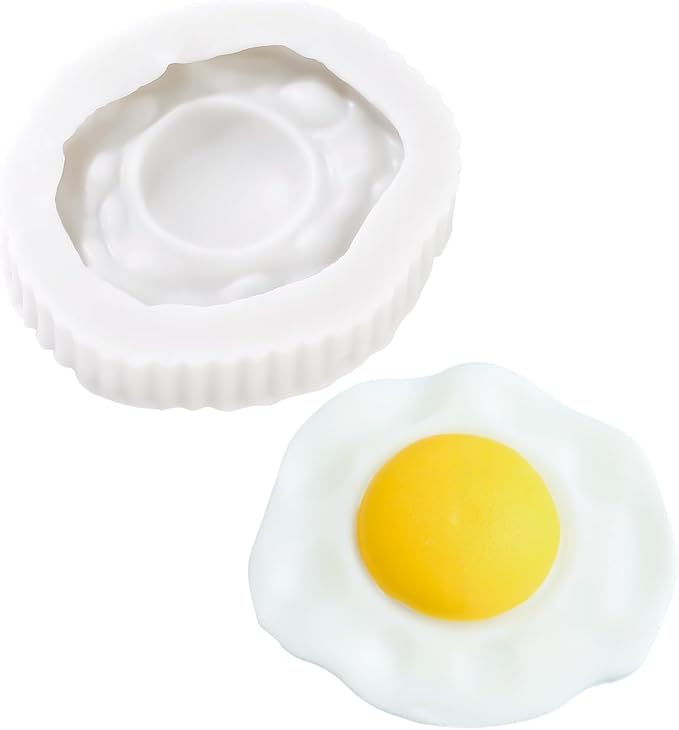 Fried Egg Silicone Mold, 3D Food Silicone Mold, Simulation Egg Chocolate Mold, Artificial Food Molds for Cake Topper, Cupcake Decorating Tools by Liobelon