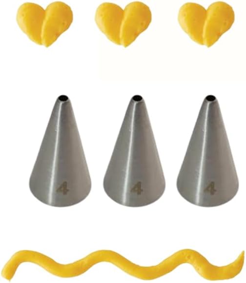 Piping Tip #4 – Small Round Tips for Details, Lettering, and Fine Decorations, 3 Pcs