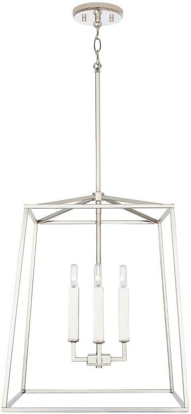 Capital Lighting 537642PN Thea Lantern Foyer Pendant, 4-Light 240 Total Watts, 20" H x 16" W, Polished Nickel - Image 2