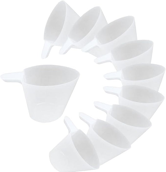 Worry-Free 1 Cup Measuring Cup (10 Count) - USA Made Plastic Measuring Cup, BPA Free. Clear, with Markings for Cups, ml, Ounces. Use for Dry, Liquid or as a Dog Food Scoop
