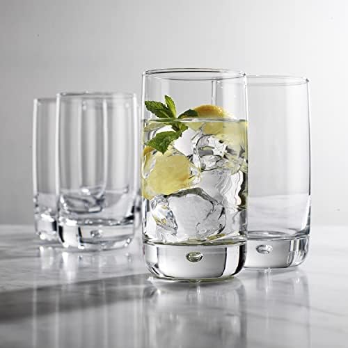 Set of 4 Highball Glasses 16 Oz Collins Cocktail Drinking Glass Cups, Bubble Base Glassware for Water, Juice, Cocktails, Beer Pint Glasses, Modern Basic Tumblers. - Image 5