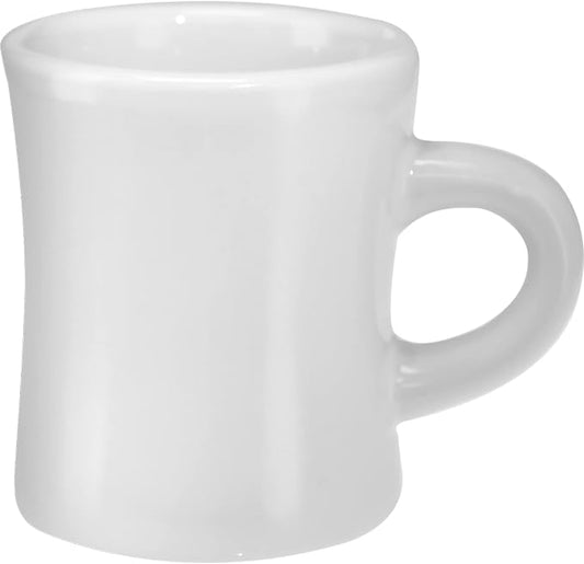 Culver 10-Ounce Ceramic Retro Diner Style Heavyweight Restaurant Mug, Two-finger C-handle (White, 1) by Culver