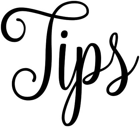 Tips 3w x 2.5h Label | Organization | Die Cut Vinyl Decal | Black Fancy Font (Sticker Only) by MinglewoodTrading