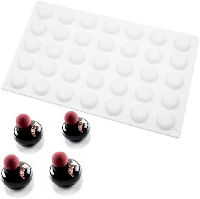 3D Round Half Sphere Silicone Mold for Cake DIY Baking Chocolate Eco-Friendly Cake Mold (Half Sphere A_11.68x6.88x0.48 inch) - Image 2
