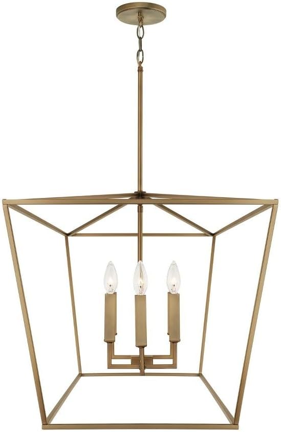 Capital Lighting 837661AD Thea Symmetrical Clear Line Island/Linear Pendant, 6-Light 360 Total Watts, 21" H x 42" W, Aged Brass - Image 7
