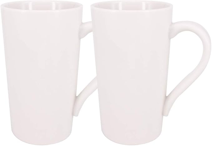 2 Pack 20 OZ Coffee Cup Simple Pure White Ceramic Cup Plain Large Tall White Ceramic Milk Tea Coffee Mug with Handle by Belinlen
