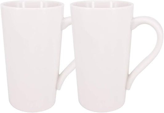 2 Pack 20 OZ Coffee Cup Simple Pure White Ceramic Cup Plain Large Tall White Ceramic Milk Tea Coffee Mug with Handle by Belinlen