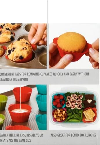OXO Good Grips Silicone Baking Cups, Pack of 12, Reusable, BPA-Free, Dishwasher Safe, Non-Stick, Food Grade, Cupcake Cups, Muffin Cups, Cupcake Liners, Muffin Liners - Image 19