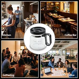 Coffee Pot Mug, 16 oz Glass Novelty Coffee Mug with Lid - Image 4
