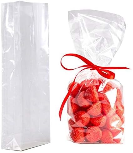 Morepack Gusseted Flat Bottom Cellophane Bags 4.3x2x11.8 Inch 50Pcs | with Paper Insert - Image 2