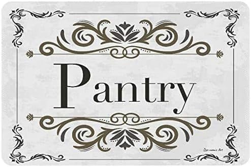 Pantry Decorative Sign, 8 x 12 Inch Aluminum Kitchen Wall Decor | Ornate scrollwork and large Pantry lettering add a labeled accent to kitchen storage spaces. by Unknown