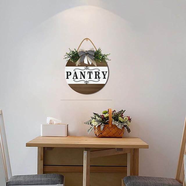 Farmhouse Pantry Signs, Rustic Pantry Room Decor Wooden Decoration with Quotes Pantry Open 24/7 Vintage Decorative Wall Plaque for Home 11" - Image 5