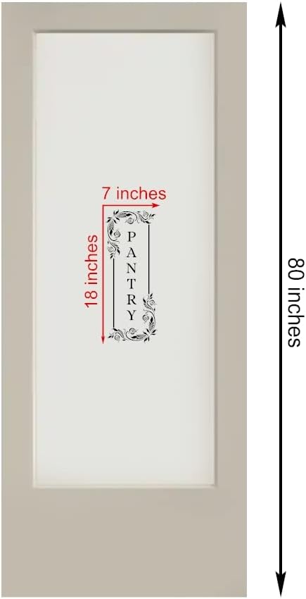 Vertical Pantry Decal/Sticker/Mural with Flower/Floral Pattern - Pantry Sign - Vinyl Wall Art Decal - Kitchen Door Décor (Glossy White, 18x7 inches) - Image 2