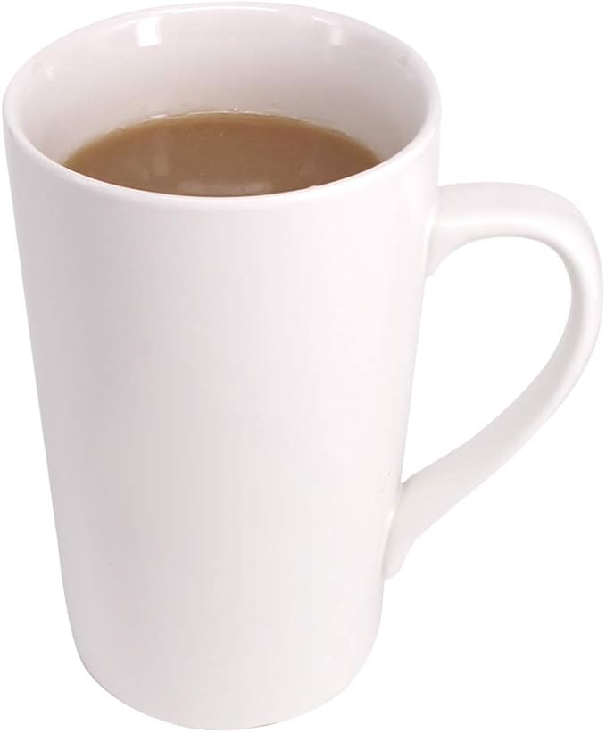 2 Pack 16 OZ Coffee Cup Simple Pure White Ceramic Cup Plain Large Tall White Ceramic Milk Tea Coffee Mug with Handle | Plain Large Tall White Ceramic Milk Tea Coffee Mug with Handle - Image 8