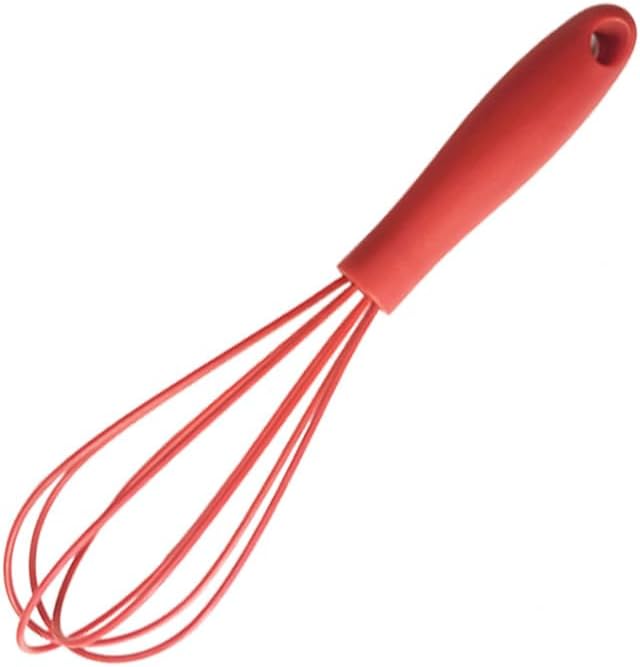 Mini Silicone Whisk, 12-Pack Portable Egg Whisk, Small Whisks For Cooking, Manual Handheld Milk Frothers, Household Egg Blender Silicone Whisks For Cooking (12PCS-Red)