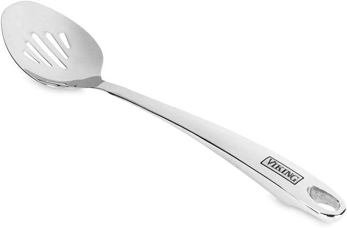 Viking Kitchen Utensils Set, 6 Piece Stainless Steel Cooking Utensil Set, Includes Spatulas, Spoons, Pasta Fork, and Deep Ladle, Hollow Forged, Silver - Image 4