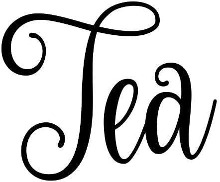 Tea 2w x 2.5h Label | Kitchen Pantry Organization | Die Cut Vinyl Decal | Black Fancy Font (Sticker Only) by MinglewoodTrading