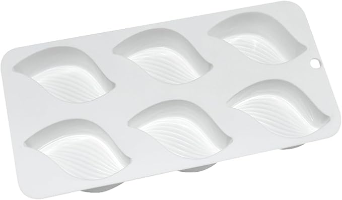 mostsom 3D Silicone Mousse Mold Wave Leaf Shape Mould for Baking Premium Nonstick Chocolate, Cake, Candy, Brownie, French Dessert, Pastry, Ice Cream Molds (A_ Wave Leaf)