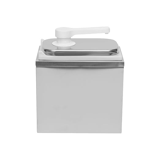 Sauce Pump Dispenser, 2L/2.11QT Stainless Steel Squeeze Ketchup Dispenser Pump with Inside Box, Commercial Condiment Pump Station, Syrup Station Container for Home Kitchen Hotel Milk Tea Coffee Shop