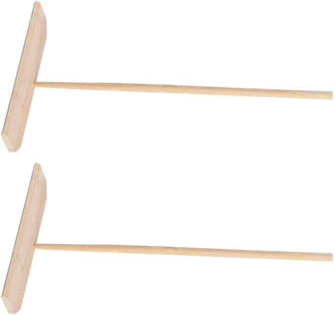 PRETYZOOM 2pcs T-shaped Pancake Batter Spreader and Crepe Spatula Lightweight Cooking Tool for Daily Family Breakfast Preparation Easy to Clean Beige Baking Utensil by PRETYZOOM