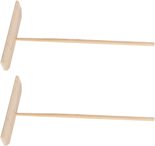 PRETYZOOM 2pcs T-shaped Pancake Batter Spreader and Crepe Spatula Lightweight Cooking Tool for Daily Family Breakfast Preparation Easy to Clean Beige Baking Utensil by PRETYZOOM