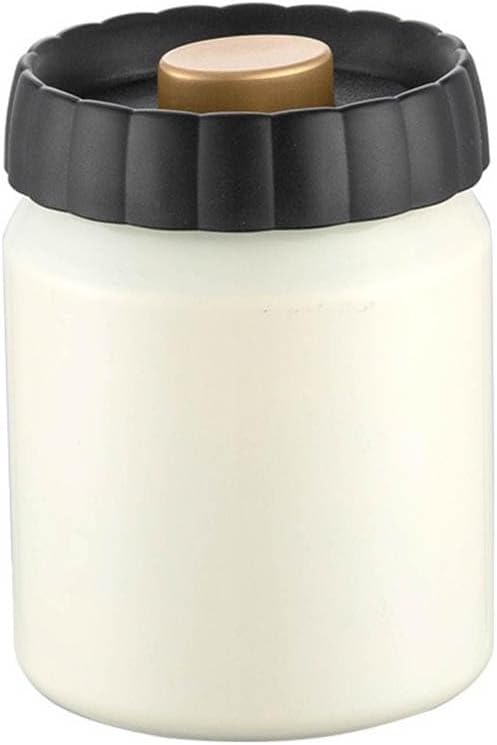 304 Stainless Steel Coffee Bean Canister, Airtight Coffee and Tea Storage Container, Light Blocking Moisture Food Storage Jar for Beans Tea Spices(White) by Unknown