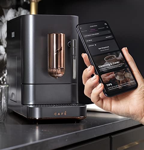 Café Affetto Automatic Espresso Machine + Milk Frother | Built-In & Adjustable Espresso Bean Grinder | One-Touch Brew in 90 Seconds | Matte Black, 1.2 Liter, (C7CEBBS3RD3) - Image 4