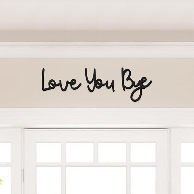 2025 New Year Gift - Cute Metal Door Topper Love You Bye Over Door Frame Decor Corner Sign Black Ornaments Wood Decorations Funny Christmas (Love You Bye-A) by Unknown