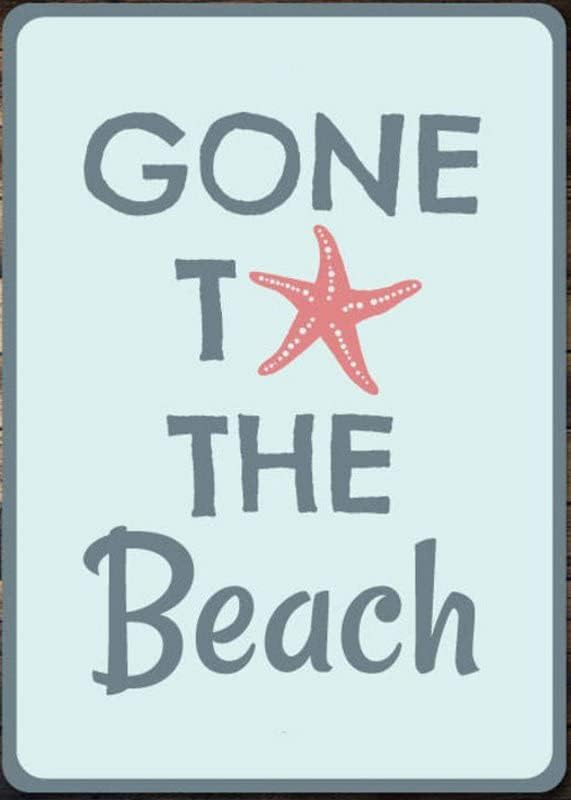 Gone To The Beach Sign, Starfish Beach Decor, Beach Lover Gift, Beach House Sign, Starfish Decor, Beach Gift, Quality Aluminum Beach Decor 12x16 Inches,Fun Kitchen Decor, Funny Bar Signs, Vintage Kitchen Signs by ANWND