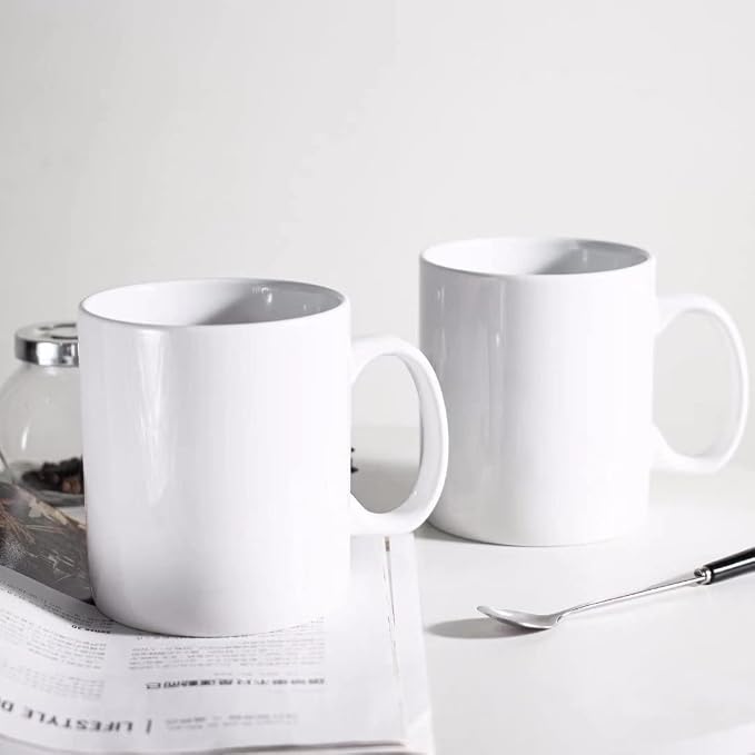 BYCNZB 30oz Super Large Ceramic Coffee Mugs Large Handles Set of 2 (White) - Image 4