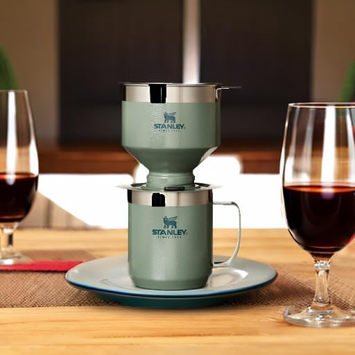 STANLEY Perfect Brew Pour Over Set | 12 oz Camp Mug with Lid Included | Drip Coffee Maker with Reusable Filter | Insulated Stainless Steel | BPA-Free | Hammertone Green - Image 5