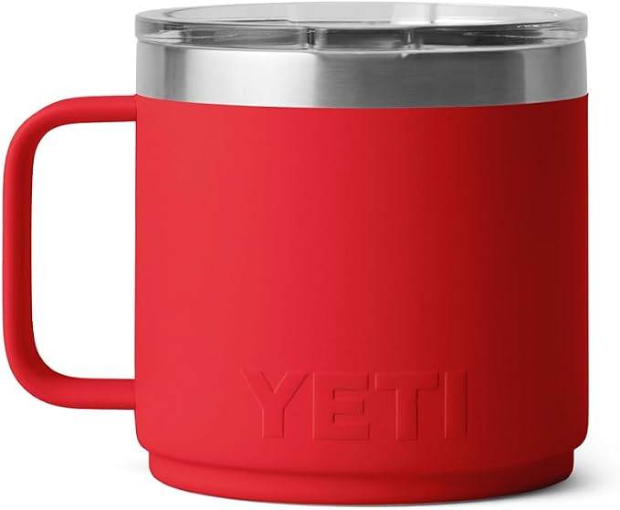 YETI Rambler 14 oz Ceramic Lined Stackable Mug, Vacuum Insulated, Stainless Steel with MagSlider Lid, Rescue Red - Image 8