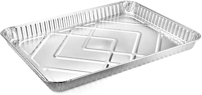 Half Size Rectangle Aluminum Cookie Sheet Pan – Disposable Baking Tray for Cookies, Pastries, Roasting, Meal Prep, Oven Cooking, Catering and Food Service (100) - Image 2