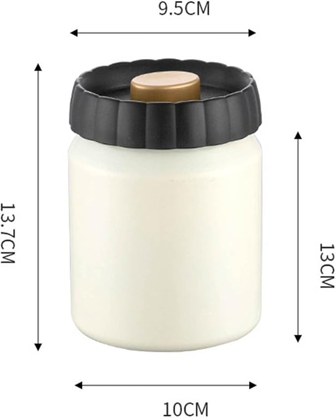 304 Stainless Steel Coffee Bean Canister, Airtight Coffee and Tea Storage Container, Light Blocking Moisture Food Storage Jar for Beans Tea Spices(White) - Image 2