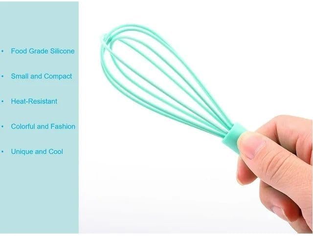 1Pc White Mini Silicone Whisks,6.7inch Non Scratch Non-Stick Whisk,Milk and Egg Beater Blender,Hand Egg Mixer,Kitchen Whisks for Cooking, Baking, Mixing,Stirring,Kitchen and Dining,Cooking Utensils