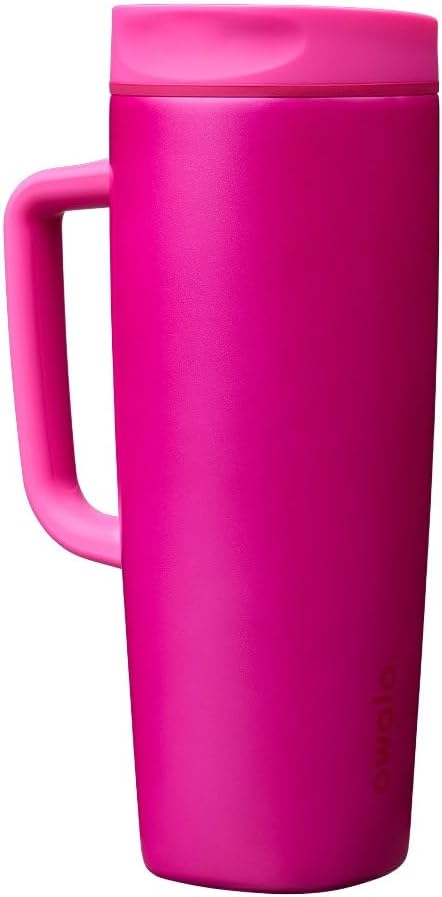Owala SmoothSip Slider Stainless Steel Insulated Travel Mug with Handle, 100% Leak Proof, For Hot and Cold Drinks, Travel Friendly with Sliding Lock Lid, 24 oz, BPA Free, Leak Proof, Read My Lips by Unknown