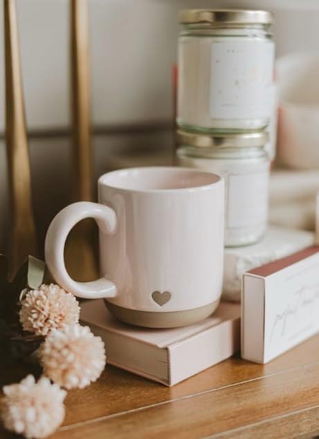 Sweet Water Decor Pink Heart Coffee Mug, 14oz Stoneware Cup with Handle for Hot Cocoa, Tea & Cider, Microwave & Dishwasher Safe, Romantic Valentine's Day Gift for Her - Image 7