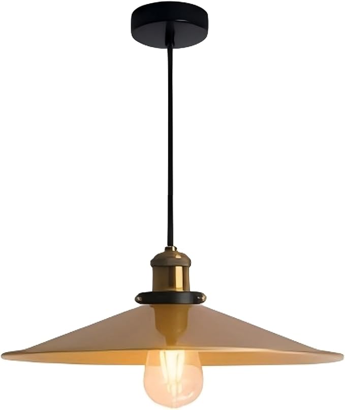 KCO Lighting Industrial Gold Pendant Lights Kitchen Island, 14.2” Modern Farmhouse Pendant Lighting for Dining Room Living Room Bedroom E26 Hardwired Hanging Ceiling Lamp with Adjustable Height by KCOLighting