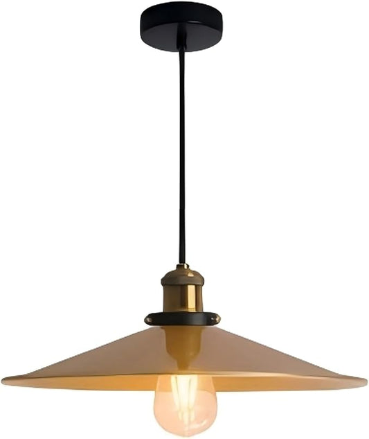 KCO Lighting Industrial Gold Pendant Lights Kitchen Island, 14.2” Modern Farmhouse Pendant Lighting for Dining Room Living Room Bedroom E26 Hardwired Hanging Ceiling Lamp with Adjustable Height by KCOLighting
